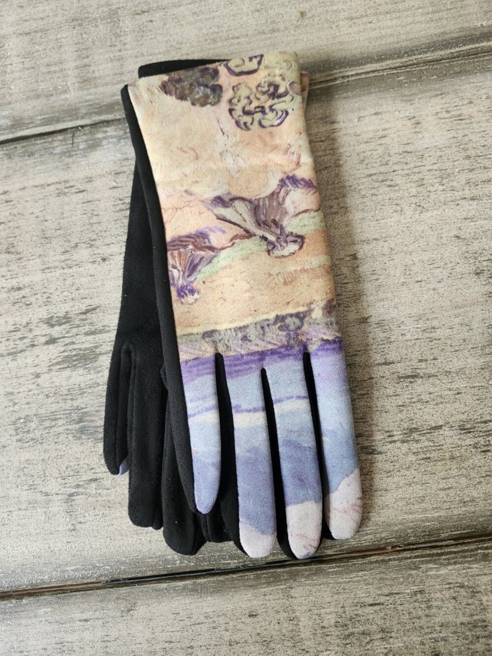Gloves Van Gogh - Wheat Field Masterpiece Painting Fleece Lined